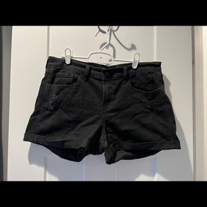 Black Slightly Distressed Old Navy Denim Shorts